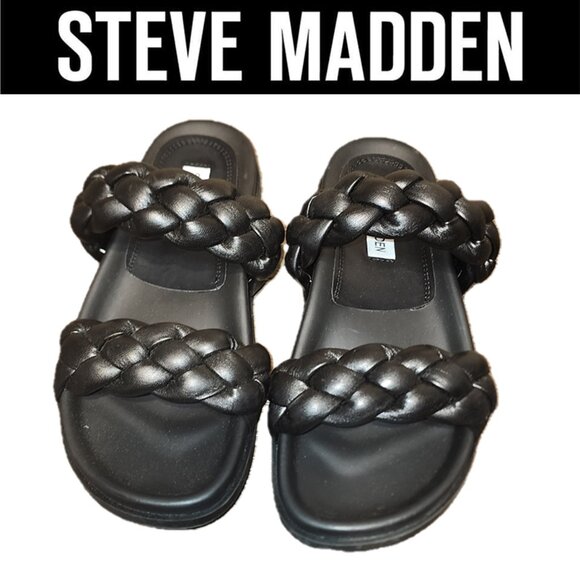 Steve Madden Shoes - STEVE MADDEN Women's Hilary Braided Sandals Black 7M